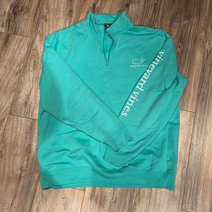 Vineyards men’s quarter zip shep shirt teal